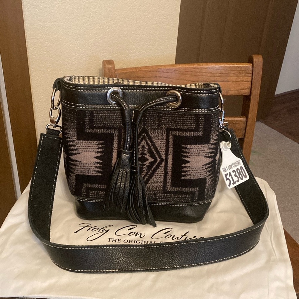 Holy Cow Couture Pendleton Mini Feed Bucket w/Dust Bag Like New!